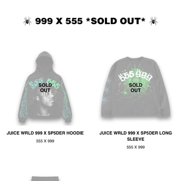 JUICE WRLD 999 X SP5DER HOODIE - Picture 4 of 4